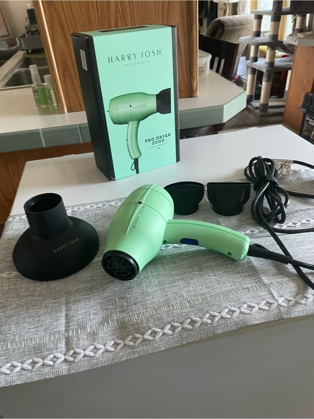 Harry Josh Mint Green Pro Dryer 2000 - Lightweight Styling Hair Dryer